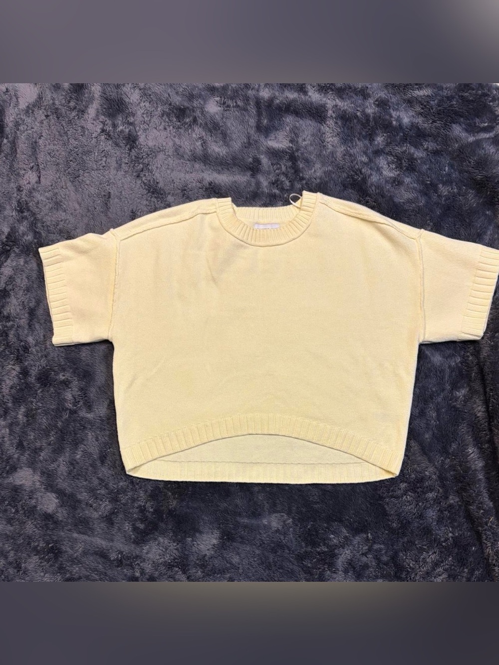 Sincerely Jules Pale Yellow Short Sleeve Crewneck Sweater